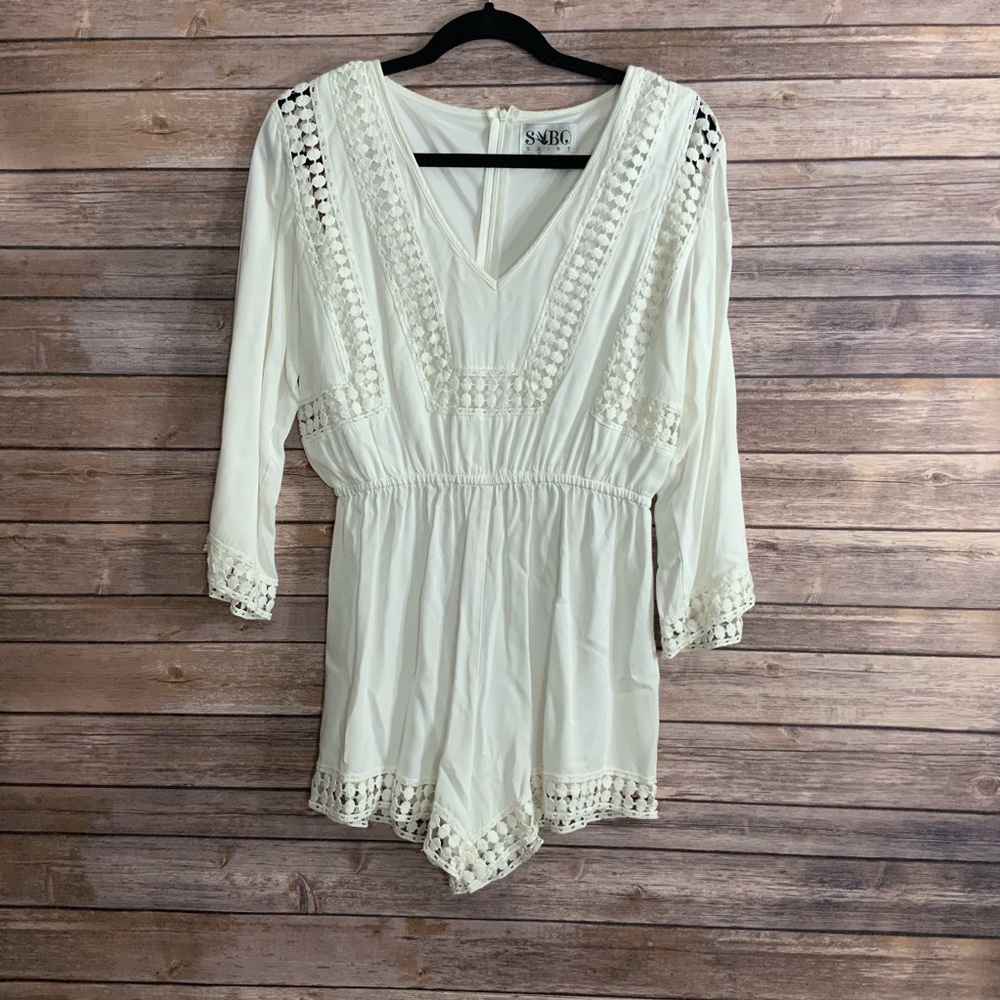 Sabo Skirt White/Ivory Long Sleeve Romper
